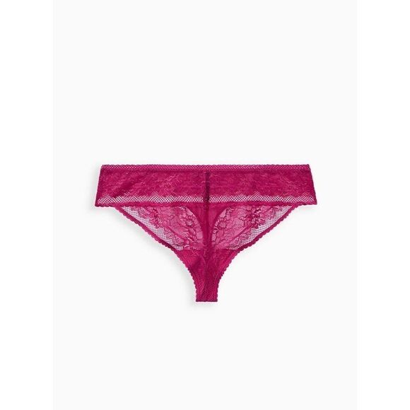 TORRID FUCHSIA LACE THONG PANTY PLUS SIZE 1X - Picture 2 of 4